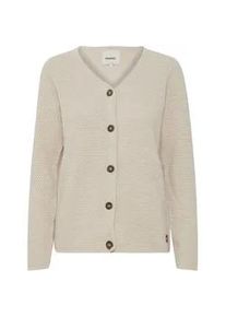 Cardigan oxmo "Cardigan OXHelga", Damen, Gr. M, beige (oatmeal), Obermaterial: 100% Baumwolle CO., Strickjacken