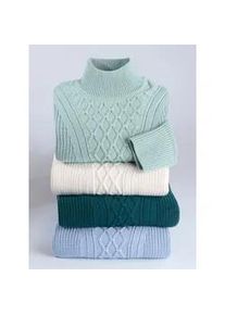 Strickpullover Casual Looks "Pullover", Damen, Gr. 50, beige (ecru), 50% Baumwolle, 50% Polyacryl, unifarben, Pullover Strickpullover