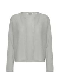 Cardigan oxmo "Strickcardigan OXKike", Damen, Gr. L, grau (aqua gray), Obermaterial: 58% Viskose CV. 42% Polyester PES., Strickjacken