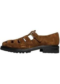 Sandale Henry Stevens "Barkley FSI Freizeitschuh", Herren, Gr. 43,5, braun, Veloursleder, Schuhe Sandale, Herren-Sandalen handgefertigt, Lederschuhe Slipper