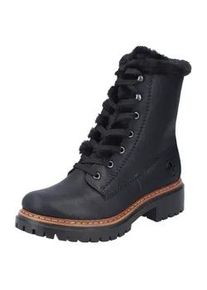 Winterstiefelette Rieker, Damen, Gr. 42, schwarz, Lederimitat, unifarben, Schuhe Winterstiefelette, Schn&uuml;rboots, Profilsohle -150 Jahre Rieker Jubil&auml;umsartikel