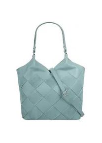 Shopper Samantha Look, Damen, Gr. B/H/T: 30cm x 23cm x 14cm onesize, blau, Leder, Taschen Shopper, echt Leder, Made in Italy