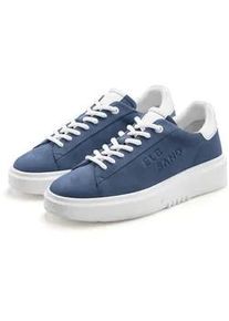Sneaker ELBSAND "Schn&uuml;rschuh, Turnschuh, Schn&uuml;rhalbschuh, Freizeitschuh, Ledersneaker", Damen, Gr. 38, blau, Obermaterial: 95% Ziegenleder, 5% Schafsleder. Decksohle: 100% Schafsleder. Futter: 100% Lederimitat. Laufsohle: 100% Synthetik, unifarben, Schuhe Sneaker, aus Leder mit modischer Plateausohle