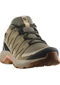 Wanderschuh Salomon "X-ADVENTURE RECON GORE-TEX W", Damen, Gr. 42,5, falcon, desert tan, hyma pink, Leder, Textil, Schuhe Wanderschuh, wasserdicht dank Gore-Tex Membrane