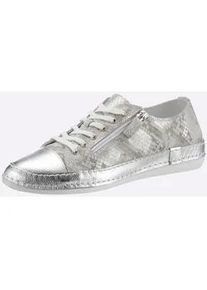 Sneaker Andrea Conti, Damen, Gr. 39, silber (taupe, silberfarben), Leder, Rindsleder, Schuhe Sneaker
