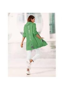 Shirtjacke Inspirationen "Long-Shirtjacke", Damen, Gr. 36, gr&uuml;n (apfel), 70% Viskose, 27% Polyester, 3% Elasthan, unifarben, Shirts Shirtjacke