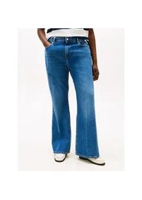 Bootcut-Jeans Tommy Hilfiger Curve "CRV DNM FLO BOOTCUT RW", Damen, Gr. 46, N-Gr, flo, Denim/Jeans, Obermaterial: 99% Baumwolle, 1% Elasthan, unifarben, bootcut fit, Jeans