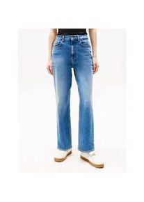 Tommy Hilfiger Straight-Jeans TOMMY JEANS "LAYLA HR SLIM STR", Damen, Gr. 33, L&auml;nge 32, blau (denim medium), Denim/Jeans, Obermaterial: 99% Baumwolle, 1% Elasthan, unifarben, slim fit kn&ouml;chellang, Jeans Straight-Jeans, in Kn&ouml;chell&auml;nge