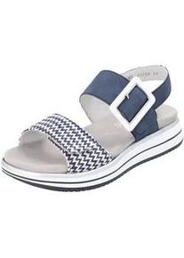 Keilsandalette Remonte "ELLE-Collection", Damen, Gr. 42, blau (dunkelblau, wei&szlig;), Lederimitat, Textil, Schuhe, Sommerschuh, Sandale, Komfortschuh mit praktischen Klettverschl&uuml;ssen