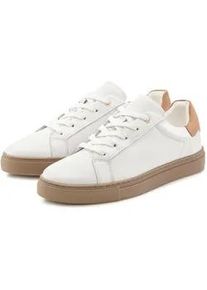 Sneaker ELBSAND "Schn&uuml;rschuh, Freizeitschuh, Lederschuh, Halbschuh, Turnschuh", Damen, Gr. 39, wei&szlig;, Obermaterial: 100% Rindsleder. Decksohle: 100% Textilmaterial. Futter: 100% Textilmaterial. Laufsohle: 100% Synthetik, unifarben mit Farbeinsatz, Schuhe Sneaker, Ledersneaker, Schn&uuml;rhalbschuh aus Leder