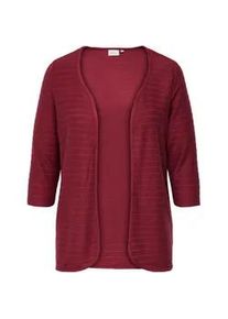 Strickjacke Only CARMAKOMA "CARTENNA 3/4 CARDIGAN JRS", Damen, Gr. M, rot (ruby wine), Strick, Obermaterial: 70% Polyester, 30% Viskose, unifarben, V-Ausschnitt, Strickjacken Strickjacke