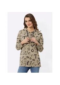 Longshirt Inspirationen "Longshirt", Damen, Gr. 44, braun (schlamm, schwarz), 100% Baumwolle, gemustert, mehrfarbig, Shirts Longshirt