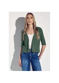 Cardigan Street One, Damen, Gr. 46, gr&uuml;n (garden gr&uuml;n), Stoff, 76% Polyester, 19% Viskose, 5% Elasthan, unifarben, gerade normal, ohne Ausschnitt, B&uuml;ndchen, Strickjacken, in Unifarbe