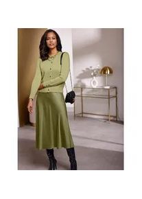 Cardigan Lady, Damen, Gr. 54, gr&uuml;n (schilf, meliert), 40% Wolle, 30% Polyacryl, 30% Polyamid, meliert, Strickjacken