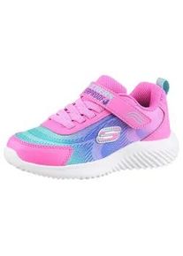 Sneaker Skechers "BOUNDER", Damen, Gr. 34, pink, Lederimitat, kontrastfarbene Details, Schuhe Sneaker, Freizeitschuh, wasserabweisend, Gr&ouml;&szlig;enschablone zum Download