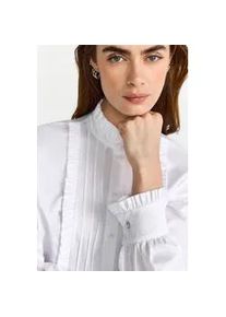 Langarmbluse RICHROYAL, Damen, Gr. 38, wei&szlig;, Web, Obermaterial: 100% Baumwolle, gerade, 1-Knopf-Manschette, Blusen, mit R&uuml;schendetails, gerader Schnitt