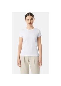 T-Shirt BOSS ORANGE "Esogo Premium Damenmode", Damen, Gr. M (38), wei&szlig; (wei&szlig; 100), Single Jersey, Obermaterial: 100% Baumwolle, unifarben, regular fit, Rundhals, abgesteppte Kante, Shirts T-Shirt, mit Rundhals, Strassapplikation