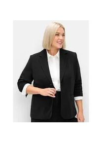 Kurzblazer sheego "Blazer", Damen, Gr. 58, schwarz, 100% Polyester, Blazer Kurzblazer