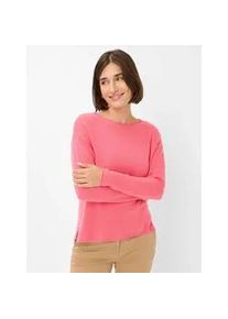 Strickpullover Brax "Style LIZ", Damen, Gr. 36, rosa (pink), Strick, 90% Schurwolle, 10% Kaschmir, U-Boot-Ausschnitt, Pullover Strickpullover