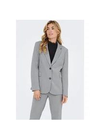 Kurzblazer Only "ONLLYKKE LIFE L/S FIT BLAZER TLR", Damen, Gr. 34, grau (light grau melange), Web, Obermaterial: 76% Polyester, 21% Viskose, 3% Elasthan, unifarben, V-Ausschnitt, Blazer Kurzblazer