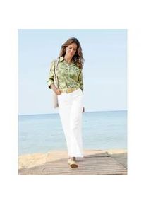 Schlupfbluse Inspirationen, Damen, Gr. 46, schilf, bedruckt, 50% Baumwolle, 50% Polyester, gemustert, V-Ausschnitt, Blusen Schlupfbluse