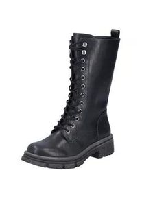 Schn&uuml;rstiefel Rieker, Damen, Gr. 38, Varioschaft, schwarz, Lederimitat, unifarben, Schuhe Schn&uuml;rstiefel, Schn&uuml;rboots mit Rei&szlig;verschluss und robuster Profilsohle