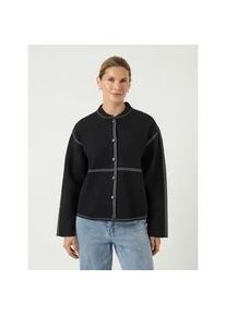 Strickjacke Y.A.S "YASJENA LS KNIT CARDIGAN S. NOOS", Damen, Gr. L, wei&szlig; (schwarz detail:star wei&szlig; stitch), Strick, Obermaterial: 38% Viskose, 33% Polyester, 21% Nylon, 8% Wolle, unifarben, regular fit normal, Rundhals, Strickjacken Strickjacke, Materialmix mit Wolle, regular fit