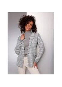 Jacquardstrickjacke CREATION L PREMIUM, Damen, Gr. 48, grau (steingrau, champagner, gemustert), 100% Schurwolle, gemustert, mehrfarbig, Strickjacken