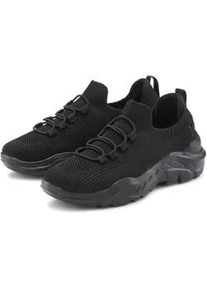 Sneaker Lascana ACTIVE "Halbschuh, Freizeitschuh, Turnschuhe, ultraleicht und bequem", Damen, Gr. 38, schwarz, Obermaterial: 100% Textilmaterial. Decksohle: 100% Textilmaterial. Futter: 100% Textilmaterial. Laufsohle: 100% Synthetik, Mesh, unifarben, Basic, Schuhe Sneaker, zum Reinschl&uuml;pfen und elastischen Schn&uuml;rb&auml;ndern VEGAN