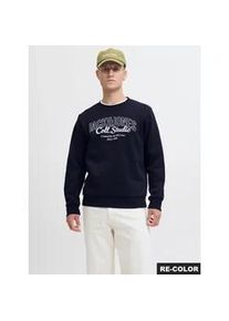 Jack & Jones Sweatshirt JACK & JONES "JJMAKOTO SWEAT CREW NECK", Herren, Gr. S, blau (sky captain print:big print), angeraute Sweatware, Obermaterial: 80% Baumwolle, 20% Polyester, bedruckt, regular fit, Rundhals, Rippb&uuml;ndchen, Sweatshirts Sweatshirt