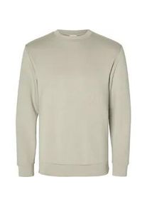 Sweatshirt Selected "SLHEMANUEL SOFT CREW NECK SWEAT NOOS", Herren, Gr. L, pure cashmere, angeraute Sweatware, Obermaterial: 77% Viskose, 18% Polyester, 5% Elasthan, unifarben, regular fit h&uuml;ftlang, Rundhals, Rippb&uuml;ndchen, Sweatshirts Sweatshirt