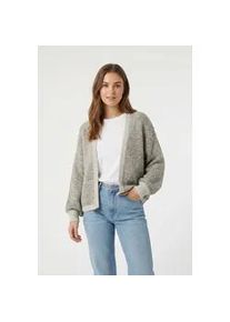 V&eacute;ro Moda Strickjacke VERO MODA "VMLOVELY LS OPEN CARDIGAN", Damen, Gr. XS, oatmeal detail:mel with chocolate torte, Strick, Obermaterial: 78% Polyester, 12% Nylon, 8% Wolle, 2% Elasthan, unifarben, regular fit normal, V-Ausschnitt, Strickjacken Strickjacke, mit Wolle und Stretch