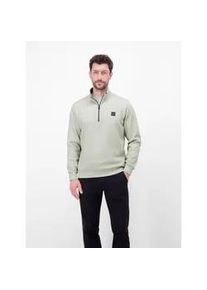 Sweatshirt Lerros "Troyer mit Rei&szlig;verschlusskragen", Herren, Gr. XXL, pearl grau, 83% Baumwolle, 16% Polyester, 1% Elasthan, Sweatshirts Sweatshirt