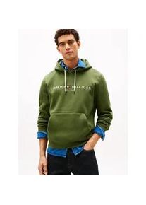 Kapuzensweatshirt Tommy Hilfiger "TOMMY LOGO", Herren, Gr. S, mountain pine, Sweatware, Obermaterial: 64% Baumwolle, 36% Polyester, gerade, unten schmal h&uuml;ftlang, Rundhals, angesetztes B&uuml;ndchen, Sweatshirts, unifarben, casual, regular fit, Baumwollmix, Kapuze
