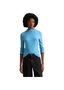 Marc O'Polo Langarmshirt MARC O'POLO DENIM "aus Lyocell-Stretch-Jersey", Damen, Gr. S, azure sky, Obermaterial: 95% Lyocell, 5% Elasthan, gestreift, Basic, slim fit, Babylock, Shirts Langarmshirt