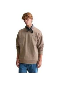 Marc O'Polo Sweatshirt MARC O'POLO DENIM "mit gro&szlig;em R&uuml;ckenprint", Herren, Gr. L, cold taupe, Obermaterial: 100% Baumwolle, unifarben, relaxed fit, Rundhals, Rippb&uuml;ndchen, Sweatshirts Sweatshirt