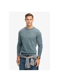 Sweatshirt Superdry "CLASSIC ESSENTIAL SWEATSHIRT", Herren, Gr. XXL, stormy weather blau, angeraute Sweatware, Obermaterial: 100% Baumwolle, unifarben, relaxed fit normal, Rundhals, Rippb&uuml;ndchen, Sweatshirts Sweatshirt