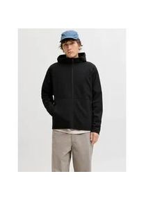 Jack & Jones Sweatshirt JACK & JONES "JJEBASE SWEAT ZIP HOOD SN", Herren, Gr. S, schwarz, angeraute Sweatware, Obermaterial: 75% Polyester, 21% Baumwolle, 4% Elasthan, unifarben, Sweatshirts Sweatshirt, mit Kaputze
