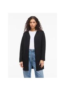 Longblazer Vila "VIGARDEN L/S LONG CARDIGAN - NOOS", Damen, Gr. S, schwarz beauty, Web, Obermaterial: 70% Baumwolle, 25% Polyester, 5% Elasthan, unifarben, regular fit normal, Blazer Longblazer