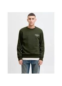 Jack & Jones Sweatshirt JACK & JONES "JJMAKOTO SWEAT CREW NECK", Herren, Gr. XS, duffel bag print:small print, angeraute Sweatware, Obermaterial: 80% Baumwolle, 20% Polyester, bedruckt, regular fit, Rundhals, Rippb&uuml;ndchen, Sweatshirts Sweatshirt
