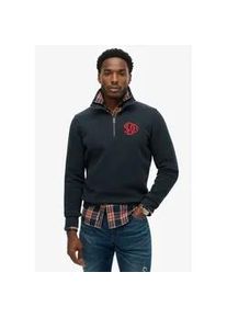 Sweatshirt Superdry "Sd&co Neon Half Zip Track", Herren, Gr. XL, eclipse navy, angeraute Sweatware, Obermaterial: 100% Baumwolle, bedruckt, normal, Rundhals, Rippb&uuml;ndchen, Sweatshirts Sweatshirt
