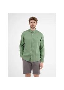 Langarmhemd Lerros "Herrenhemd in Leinen-Baumwoll-Blend", Herren, Gr. 3XL, Normalgr&ouml;&szlig;en, gr&uuml;n (sage gr&uuml;n), 55% Leinen, 45% Baumwolle, Hemden