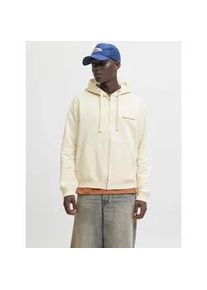 Jack & Jones Kapuzensweatshirt JACK & JONES "JORNORREBRO EMB SWEAT ZIP HOOD NOOS", Herren, Gr. XL, antique wei&szlig;, angeraute Sweatware, Obermaterial: 89% Baumwolle, 11% Polyester, bedruckt, relaxed fit normal, Rundhals, Rippb&uuml;ndchen, Sweatshirts, mit Stickerei