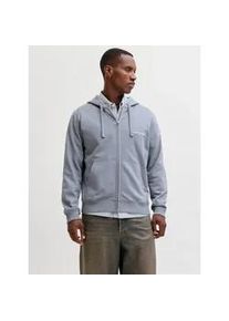 Jack & Jones Kapuzensweatshirt JACK & JONES "JORNORREBRO EMB SWEAT ZIP HOOD NOOS", Herren, Gr. M, tradewinds, angeraute Sweatware, Obermaterial: 89% Baumwolle, 11% Polyester, bedruckt, relaxed fit normal, Rundhals, Rippb&uuml;ndchen, Sweatshirts, mit Stickerei