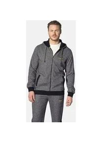 Kapuzensweatjacke Jan Vanderstorm "Sweatjacke RUMOLT", Herren, Gr. 7XL, schwarz (schwarz melange), Obermaterial: 100% Baumwolle CO., normal, ohne Ausschnitt, Sweatjacken