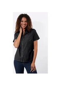 Hemdbluse Casual Looks, Damen, Gr. 50, schwarz, 50% Baumwolle, 50% Polyester, unifarben, Blusen Hemdbluse