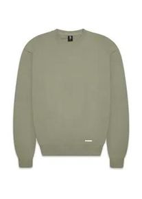 Sweater DROPSIZE "Dropsize Herren Super Heavy Blank Sweater", Herren, Gr. S, olive, 80% Baumwolle, 20% Polyester, unifarben, Rundhals, Sweatshirts Sweater