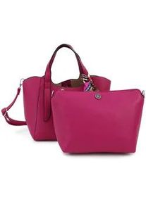 Schultertasche Harpa "SAGE", Damen, Gr. B/H/T: 24cm x 21cm x 33cm, pink, Polyurethan (PU), unifarben, Taschen Schultertasche, mit dekorativem Schal