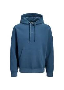 Jack & Jones Kapuzensweatshirt JACK & JONES "JCOPOINT SWEAT BADGE HOOD BF", Herren, Gr. S, titan, angeraute Sweatware, Obermaterial: 72% Baumwolle, 28% Polyester, unifarben, relaxed fit, Rippb&uuml;ndchen, Sweatshirts