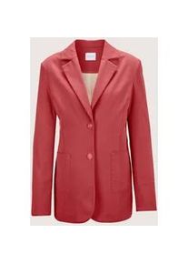 Madeleine Mode Jackenblazer MADELEINE "Blazer Einreihiger Longblazer", Damen, Gr. 40, rosa (rosenholz), Obermaterial: 62% Lyocell CLY. 34% Baumwolle CO. 4% Elasthan EL., Modern, normal, Blazer
